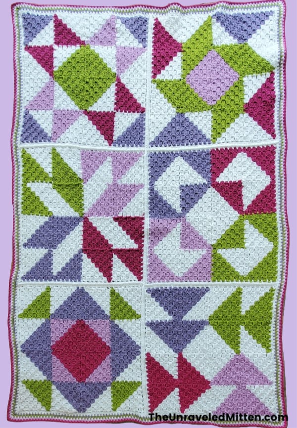 Sweet Lilac C2C Quilt Inspired Crochet Pattern