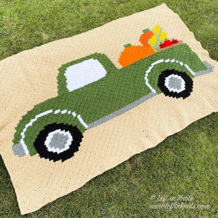 Image for Crochet Vintage Fall Truck C2C Blanket 