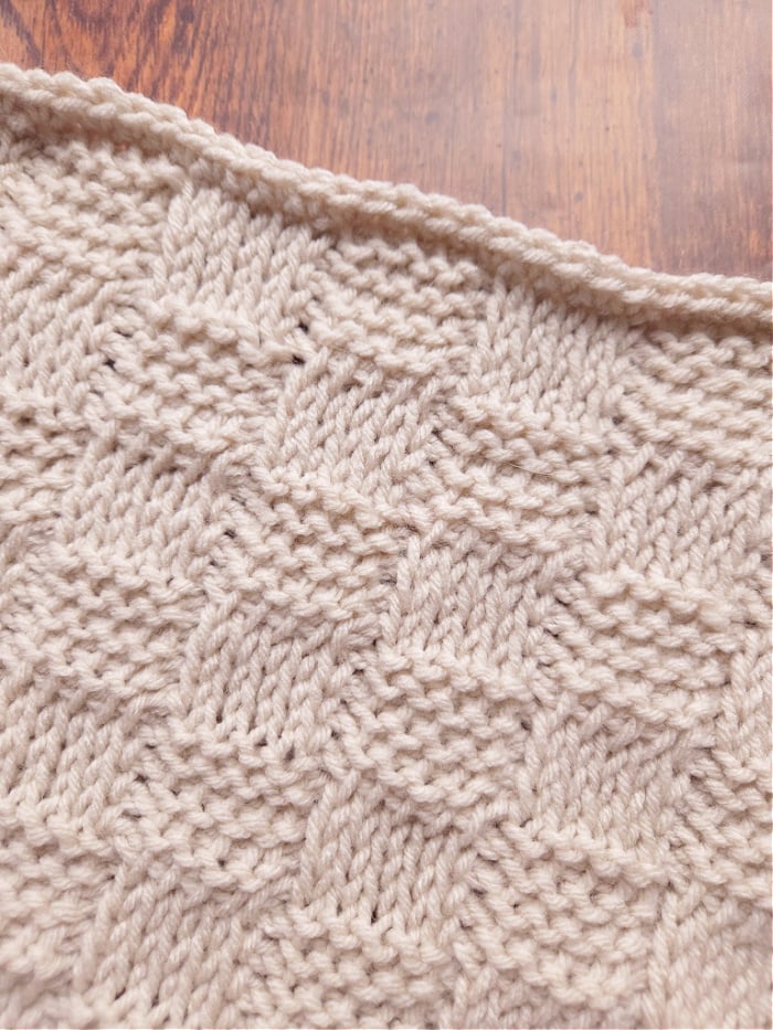 Tunisian Basketweave Stitch Blanket Square