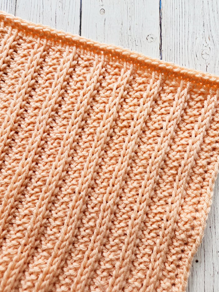Tunisian Crochet Rib Stitch Square Pattern