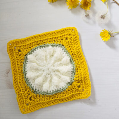 Dandelion 8" Granny Square Crochet Pattern PDF