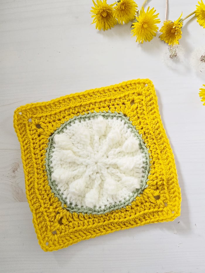Dandelion Granny Square Crochet Pattern